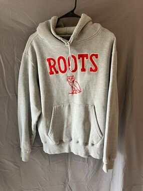 OVO Grey Hoodie with Red 'ROOTS' Logo